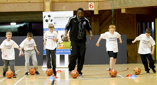 Newcastle United players open a new community sports centre