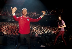 Kasabian unveil the England away shirt in Paris